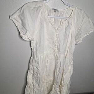 Cream Button-Front Blouse